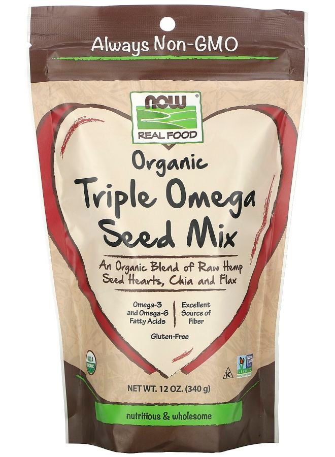 now Real Food Organic Triple Omega Seed Mix 12 oz (340 g)