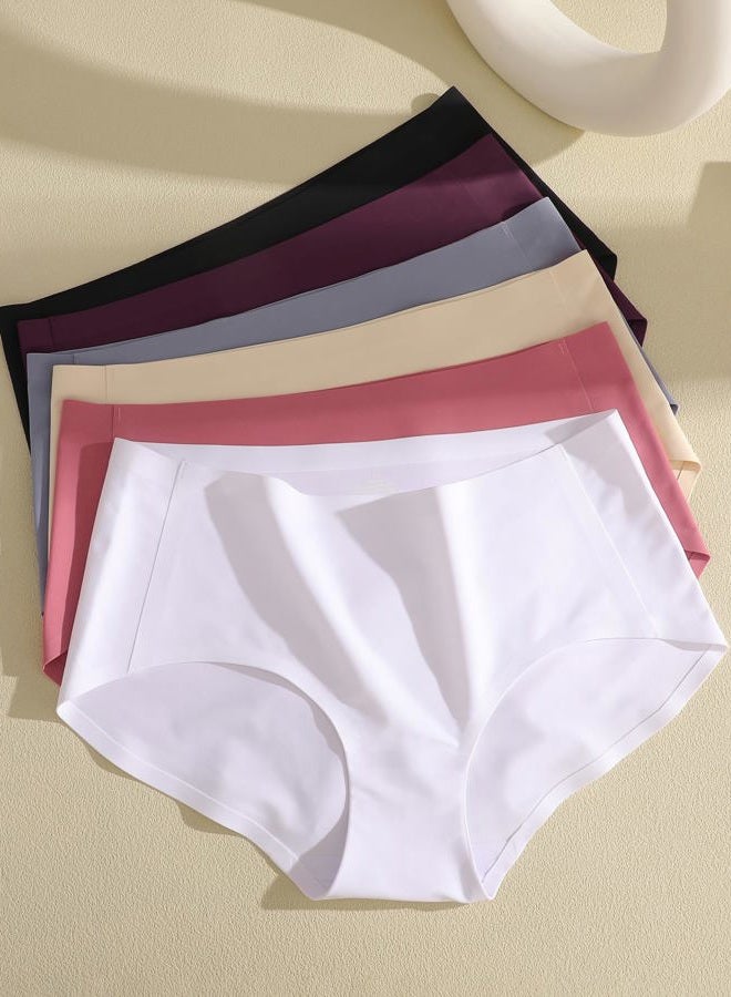 FINETOO 6 Pack Womens Seamless Underwear Full Coverage Breathable Panties Mid Rise Stretchy Invisible Briefs Tagless Undies, Color a, M - Image 5