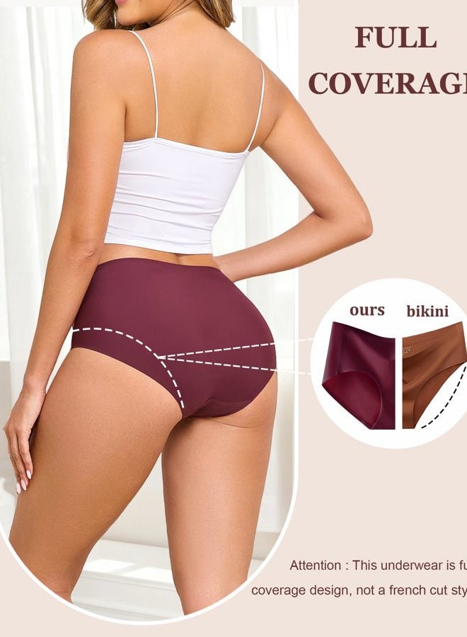 FINETOO 6 Pack Womens Seamless Underwear Full Coverage Breathable Panties Mid Rise Stretchy Invisible Briefs Tagless Undies, Color a, M - Image 3