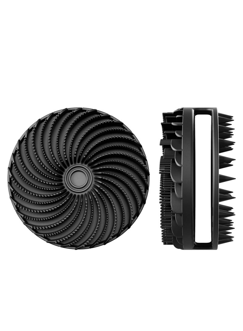 3 in 1 Silicone Brush, Face Towel, Body Shower Scrubber and Scalp Hair Massager Shampoo Brush, Deeply Cleanse Skin, Dandruff Removal and Hair Growth, Gentle for Women Men Sensitive Skin,  Food-Grade Silicone Body Scrubber Bath Shower Cleansing Brush, Gentle Exfoliating and Massaging, Nice Foaming, More Hygienic and Last Longer ,1 Pack (Black) - Image 3