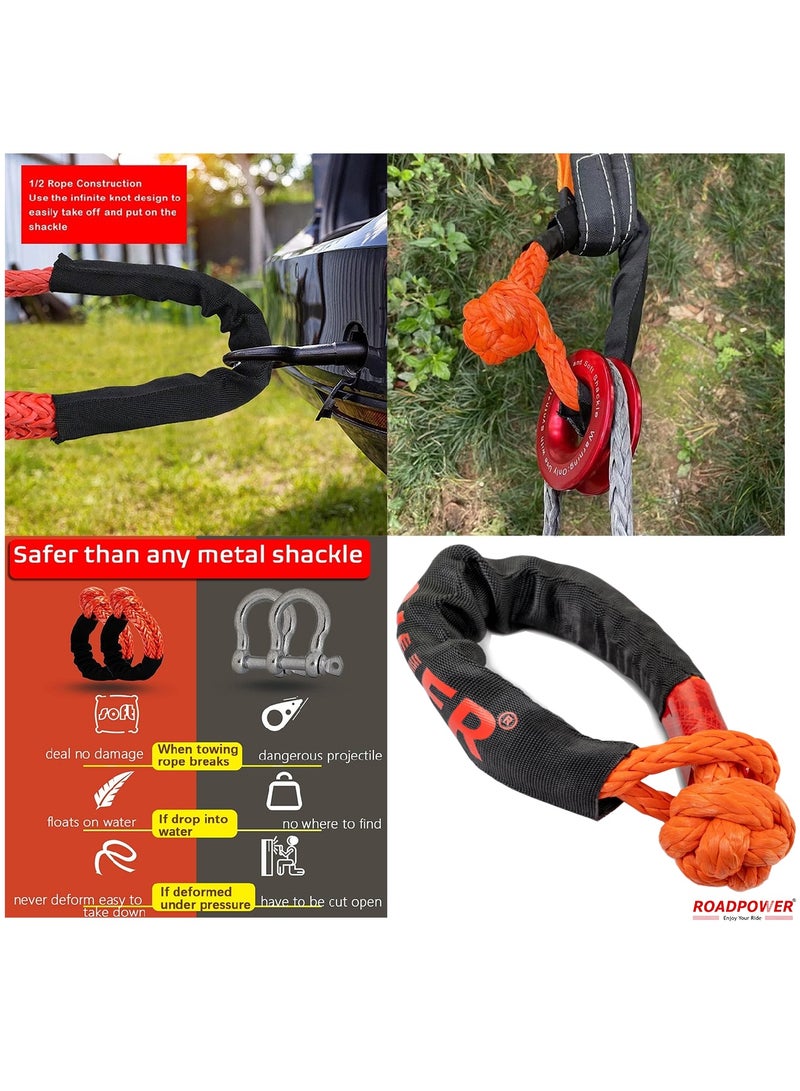 RoadPower Soft Shackle Synthetic Soft Rope Shackles For Winch Outdoor Activity With Storage Bag 17600 Kg Breaking Strength RP SS17 - Image 5