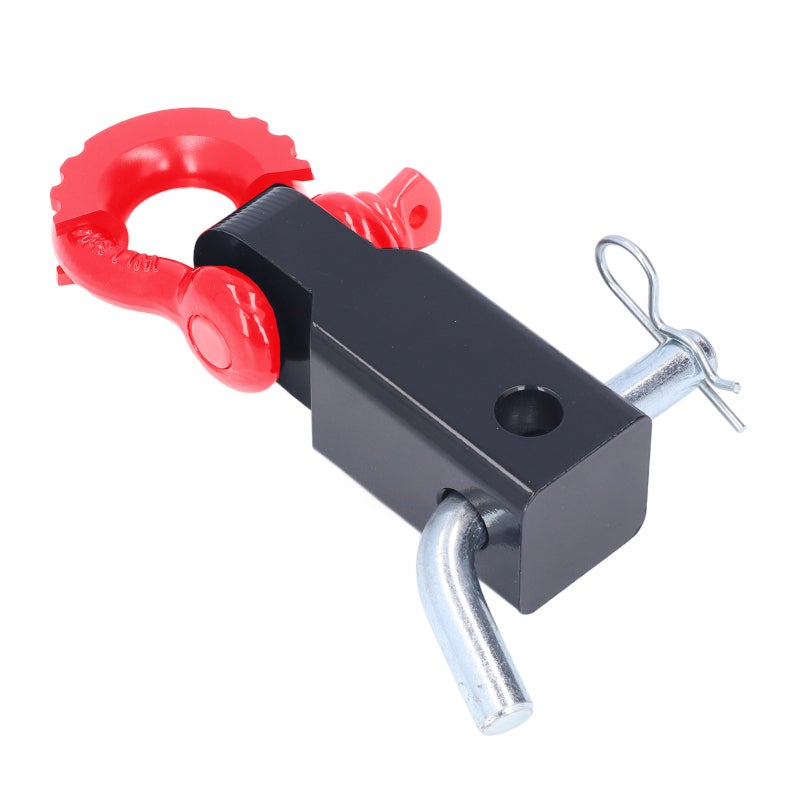 Universal Shackle Hitch Receiver 2-Inch Red - Practical Design Rustproof Steel Shackle Tow Hitch Receiver - Premium Material Dual Hitch Pin Holes for Vehicle Recovery Towing - Image 2