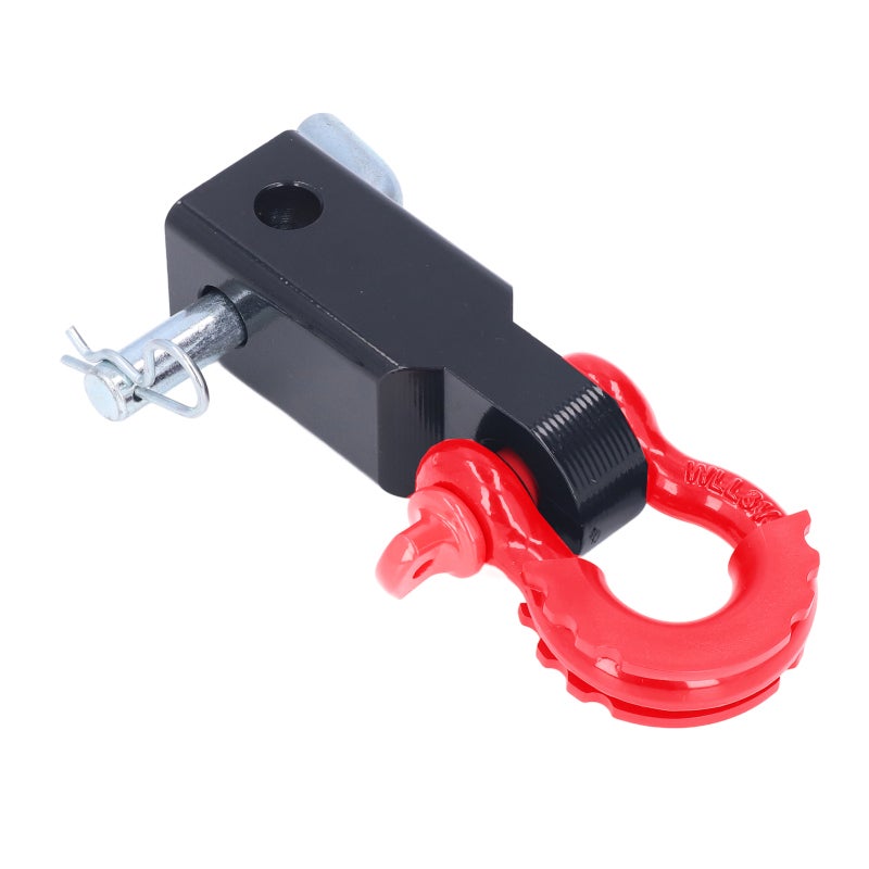 Universal Shackle Hitch Receiver 2-Inch Red - Practical Design Rustproof Steel Shackle Tow Hitch Receiver - Premium Material Dual Hitch Pin Holes for Vehicle Recovery Towing - Image 3