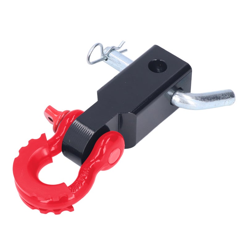 Universal Shackle Hitch Receiver 2-Inch Red - Practical Design Rustproof Steel Shackle Tow Hitch Receiver - Premium Material Dual Hitch Pin Holes for Vehicle Recovery Towing - Image 5