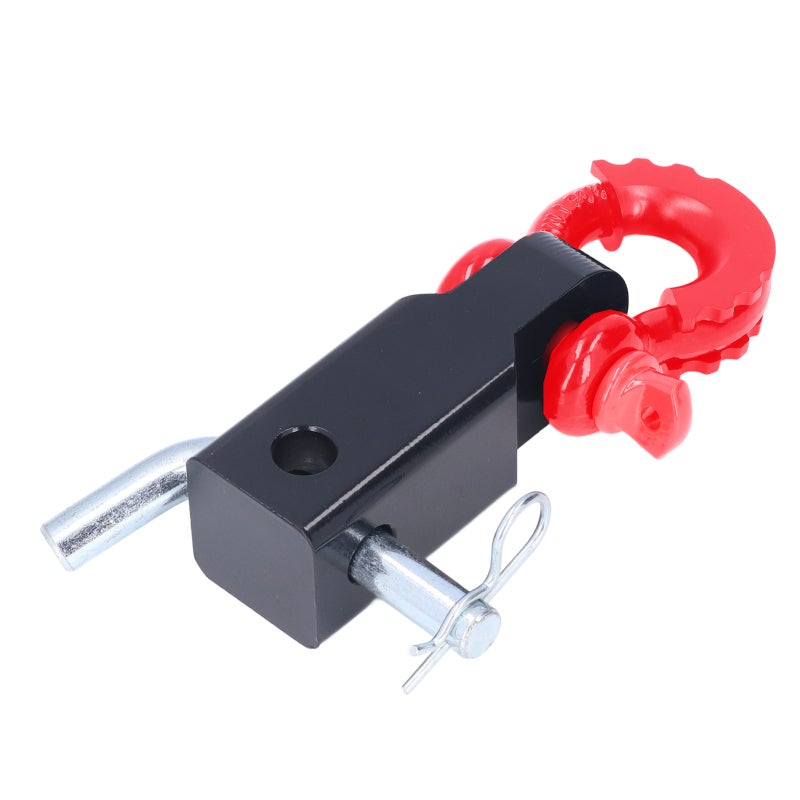 Universal Shackle Hitch Receiver 2-Inch Red - Practical Design Rustproof Steel Shackle Tow Hitch Receiver - Premium Material Dual Hitch Pin Holes for Vehicle Recovery Towing - Image 4