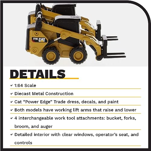 Diecast Masters 1/64 Caterpillar 272D2 Skid Steer Loader and Caterpillar 297D2 Compact Track Loader Set of 2 85693 - Image 5