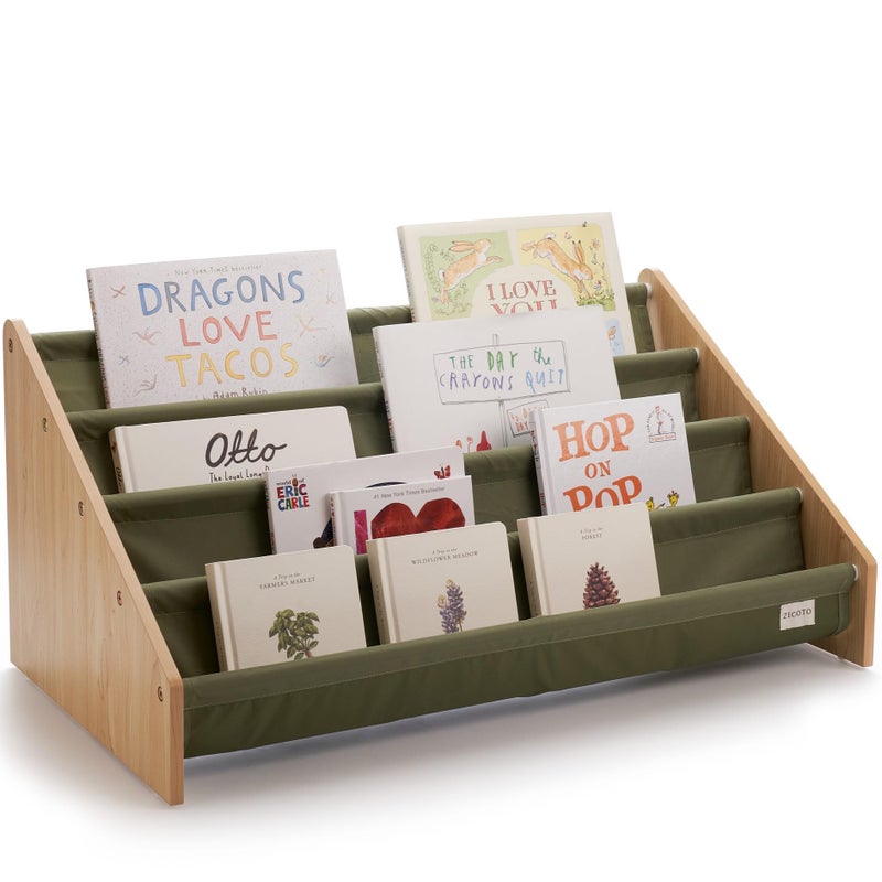 ZICOTO ZICOTO Decorative Kids Bookshelf  Modern Montessori Shelf for Nursery or Playroom  Holds Up to 20 Books  Small Toys 