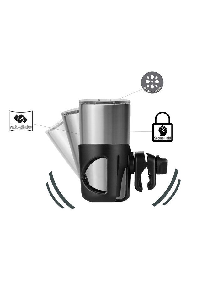 Digital Nc New 2-in-1 Super Secure Fit Tumbler and Holder - 20 oz. Anti-Shake, Spill Resistant Vacuum Insulated Stainless-Steel Tumbler + 360° Cup Holder. for Bumpy Rides (Applicable on Bikes, Scooters) Black - Image 2