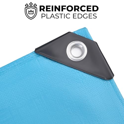 Teal Elite Tarps Heavy Duty Waterproof 20x40-12 mil Thick Camping Tent - Blue Tarp 20x40 UV Resistant, Rip & Tear Proof with Metal Grommets – Multipurpose Use for Camping, Tent, Boat, RV, Car, & Pool Cover - Image 2
