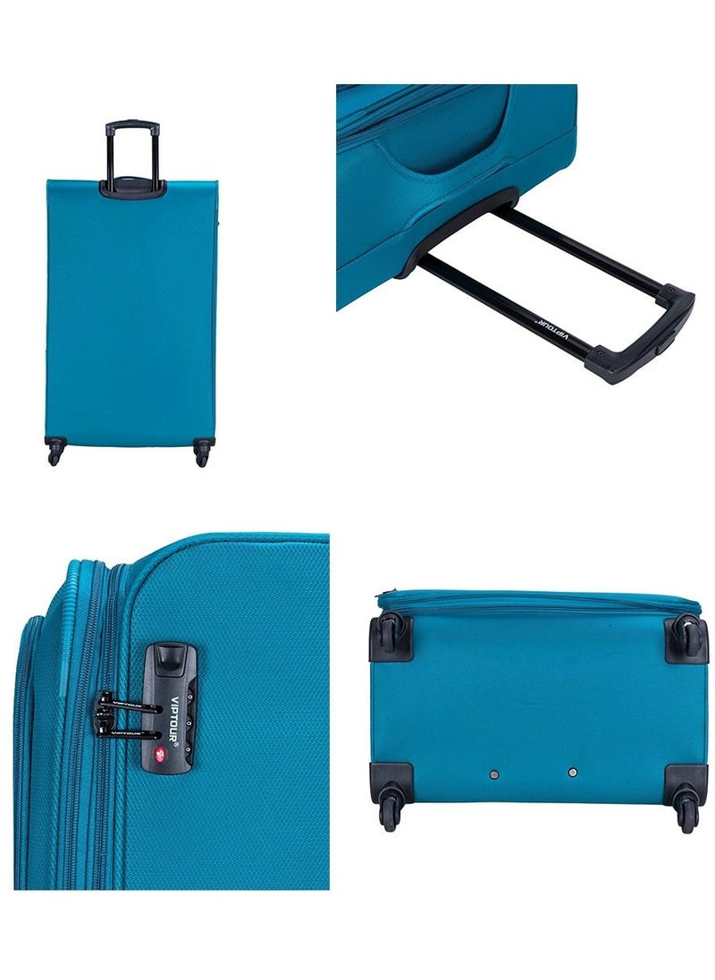 VIPTOUR - Set of 4 Light Weight Polyester Jacqard Trolley Luggage With Number Lock 20,24,28,32 Inches - Image 1