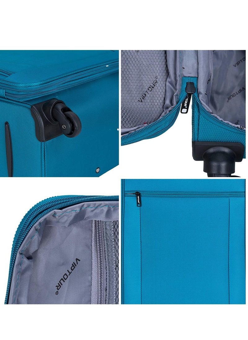 VIPTOUR - Set of 4 Light Weight Polyester Jacqard Trolley Luggage With Number Lock 20,24,28,32 Inches - Image 1