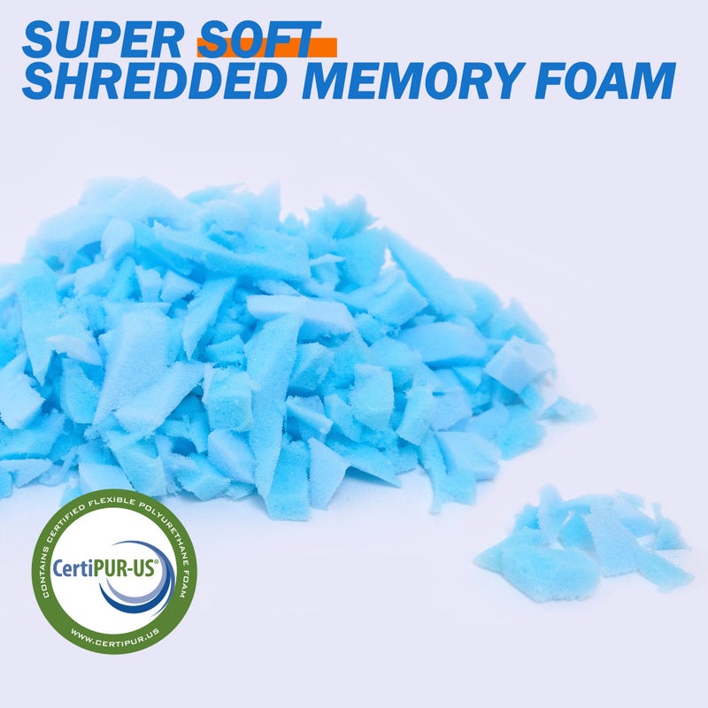 Amorstra Bean Bag Filler Shredded Memory Foam Filling 10 Pounds, Pillow Stuffing Bean Bag Refill Material for Pouf Ottoman Couch Cushion Dog Bed Stuffed Animals and Art Crafts - Blue - Image 4