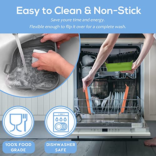 Loveuing Silicone Air Fryer Liners Square - Reusable Airfryer Collapsible Basket - Easy to Clean Air Fryers Pot for 5.8 to 8 Qt Baking Tray Oven Accessories, 8.5 Inch Large - Image 4