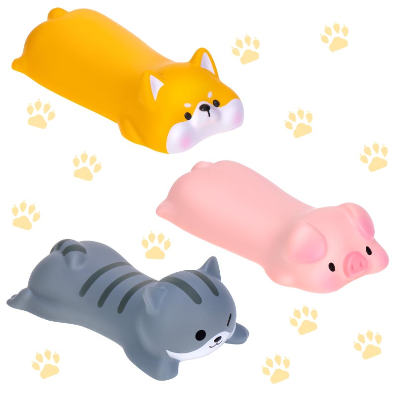 Lincia 3 Pcs Cute Wrist Rest Support for Mouse Keyboard Computer Kawaii Mouse Pad Cat Pig Dog Animal Design Computer Arm Rest Cushion Mat for Laptop Desk Office Supplies - Image 2