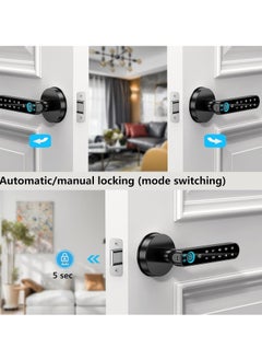 KASTWAVE Smart Fingerprint Door Lock - Biometric Door Knob with Passcode Keypad | Keyless Entry Door Handle | App-Controlled | Ideal for Home, Hotel, Office, Apartment  - Image 4