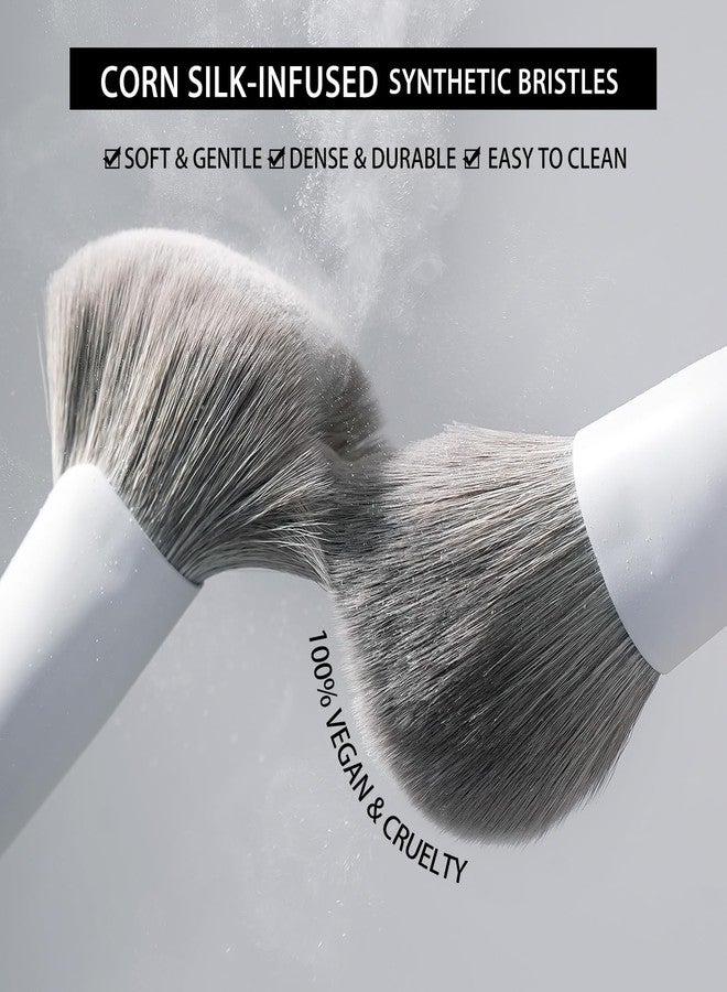 BEILI Makeup Brush Set,White Makeup Brush Set, 12 Vegan Makeup Brushes for Powder Foundation, Concealer, Eyebrows, Eyeshadow, Contour, Eyeliner, Blender Eye Brush - Image 4
