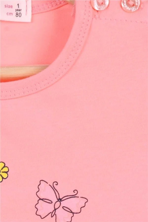 Breeze Baby Girl Tights Set Rabbit Printed Salmon Soft Clothing (9 Months-3 Years)