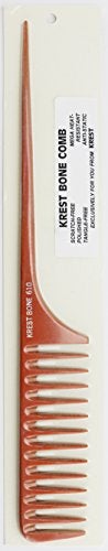 Krest Bone 11 1/2 Inch Large Space Teeth Rattail. Professional Heat Resistant Styling Comb. Detangle, Sectioning Comb - Image 1