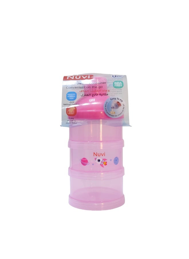 نوفي حاوية مسحوق حليب نوفي مع 3 أقسام مانعة للانسكاب للأطفال من عمر 0 ​​أشهر فما فوق، لون وردي - Image 5