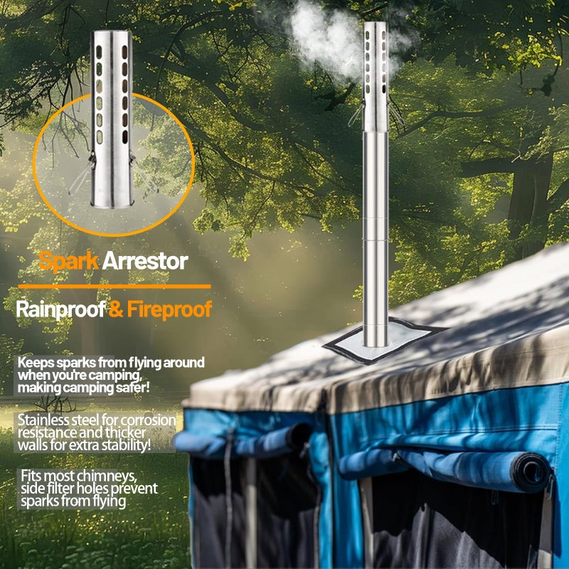 AVOFOREST Hot Tent Stove,AVOFOREST Wood Burning Stove,Small Wood Stove with 7 Stainless Chimney Pipes for Outdoor Heating & Cooking, Ice Fishing, Hunting - Image 3