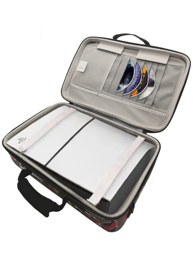 Teso Carrying Case For PS5 Slim Edition Console, Protective Game Console Handle Storage Bag Protection Bag, Controllers, Base and Accessories, Shockproof, Waterproof and Scratchproof  - Image 3