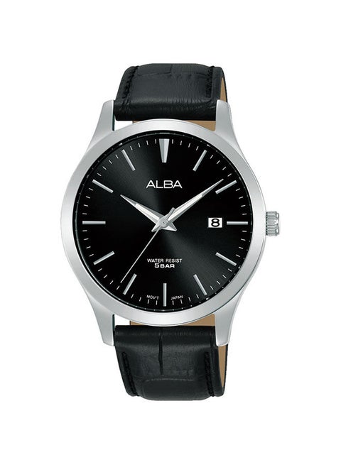 Analog Leather Watch AS9M41X