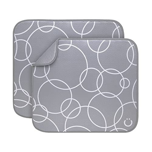 Ubbi Microfiber Dish Drying Mat, Baby Bottle Drying Mat, Kitchen Counter Dish Mat, Pack of 2 - Image 1