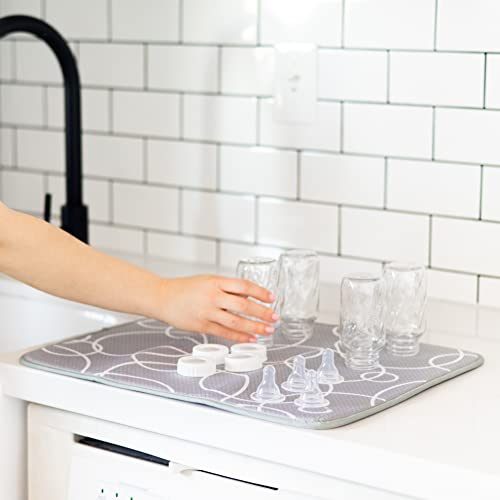 Ubbi Microfiber Dish Drying Mat, Baby Bottle Drying Mat, Kitchen Counter Dish Mat, Pack of 2 - Image 4