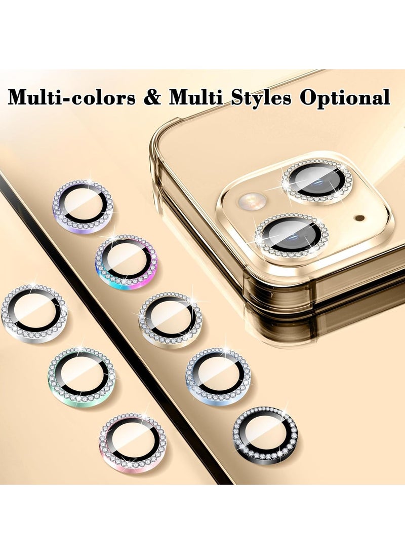 ELTRAZONE "Gold Diamond Camera Lens Protector for iPhone 16/16 Plus – Bling Tempered Glass Cover with Automatic Alignment Metal Rings and Glitter Film Stickers" - Image 2