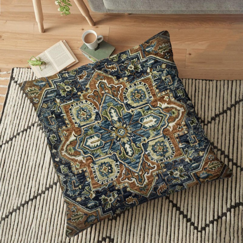 BUAEL Boho Throw Pillow Covers 20x20 inch Set of 2,Bohemian Vintage Carpet Pattern Antique Ethnic Decor Double Sided Pattern Cushion Cover Soft Pillow Case Living Sofa Room Bed Square Pillow Cover - Image 4
