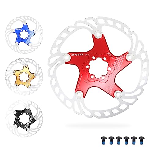 DJC Components DJC Bike Brake Disc Rotor MTB Floating Brake Disc 140mm 160mm 180mm 203mm with 6 Bolts Road Bike MTB BMX Steel Aluminum Brake Disc iiipro (1# Black, 140mm) - Image 1