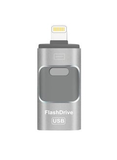 AROAQ 16GB USB Flash Drive, Shock Proof Durable External USB Flash Drive, Safe And Stable USB Memory Stick, Convenient And Fast I-flash Drive for iphone, (16GB Silver Gray)  - Image 1