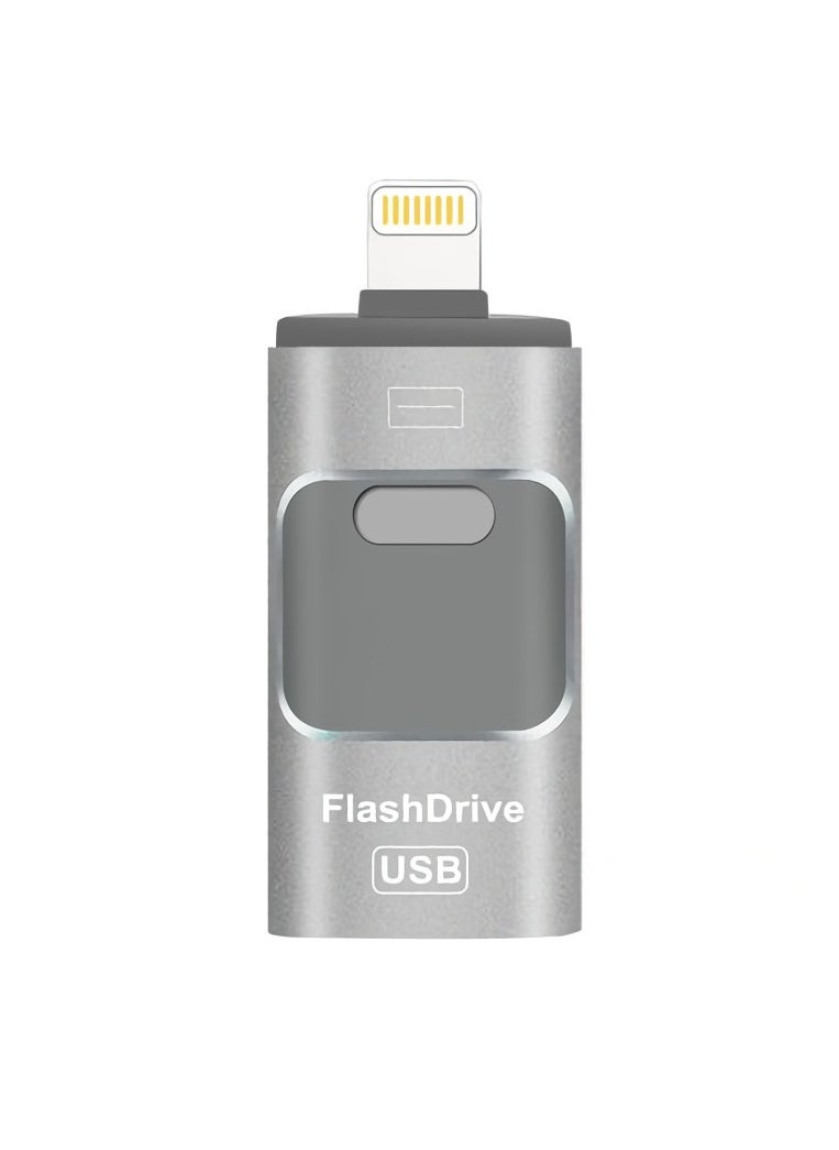 AROAQ - 16GB USB Flash Drive, Shock Proof Durable External USB Flash Drive, Safe And Stable USB Memory Stick, Convenient And Fast I-flash Drive for iphone, (16GB Silver Gray) - Image 1