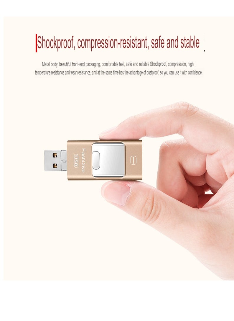 AROAQ - 16GB USB Flash Drive, Shock Proof Durable External USB Flash Drive, Safe And Stable USB Memory Stick, Convenient And Fast I-flash Drive for iphone, (16GB Silver Gray) - Image 1