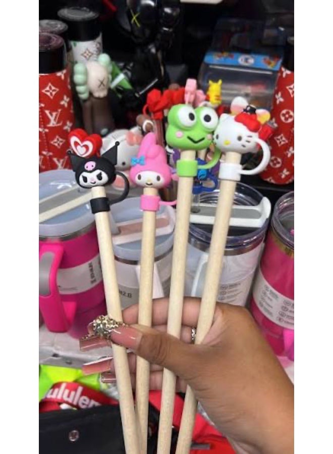 Stanley Hello kitty Silicone Straw Cover Cap 10mm – Cute Reusable Straw Tip Protector for Cups & Tumblers - Image 3