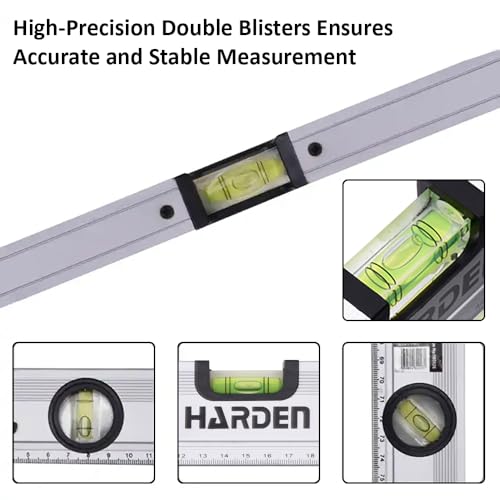 Harden 300mm Three Vials Spirit Level with Bottom Magnetic Design and Aluminium Body - 580503 - Image 2