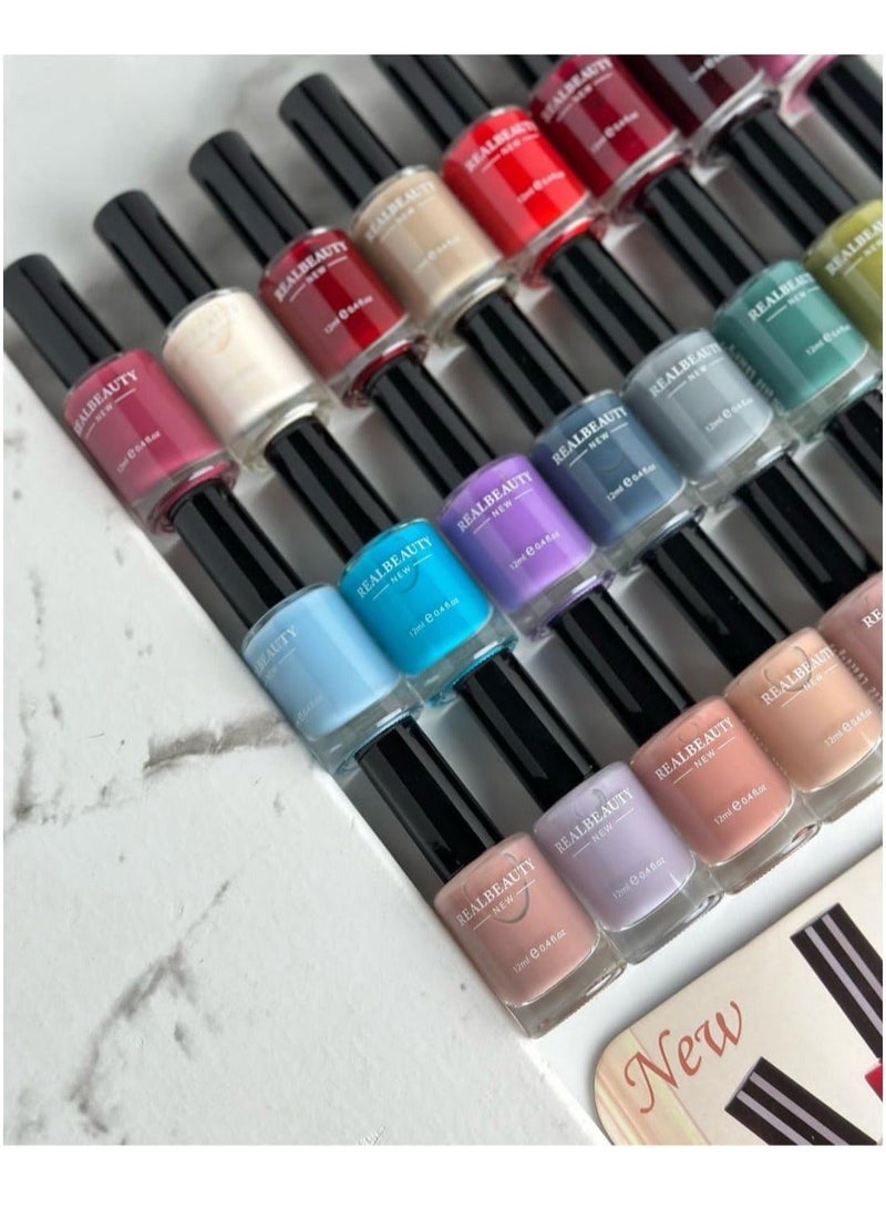 ريال بيوتي مجموعة طلاء أظافر مكونة من 24 لوناً متعدد الألوان - Image 4