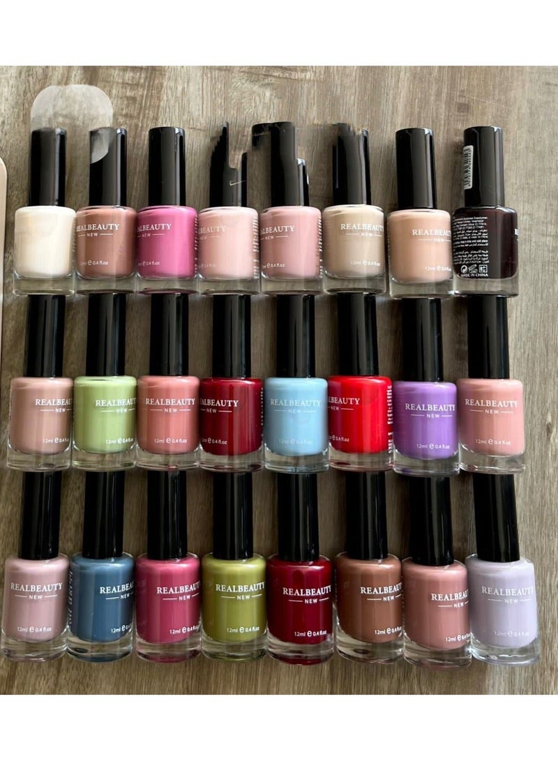 ريال بيوتي مجموعة طلاء أظافر مكونة من 24 لوناً متعدد الألوان - Image 2