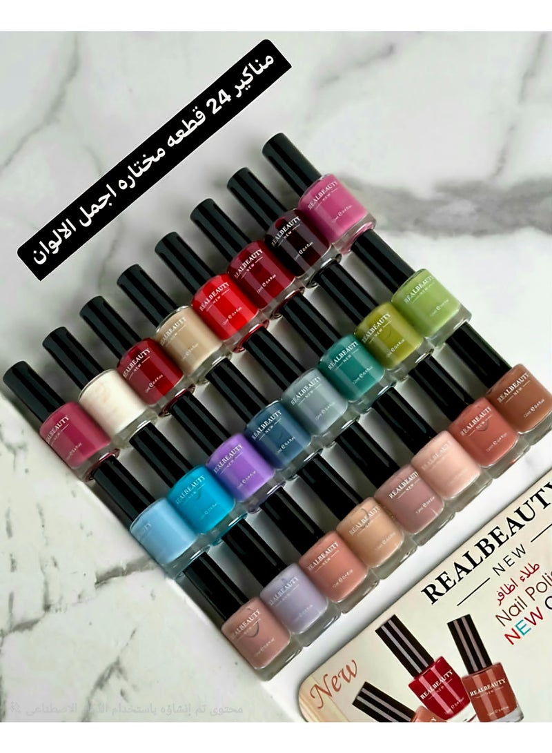REAL BEAUTY 24-Piece Nail Polish Set Multicolour - Image 1