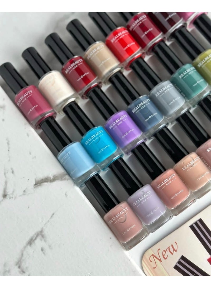 REAL BEAUTY 24-Piece Nail Polish Set Multicolour - Image 4