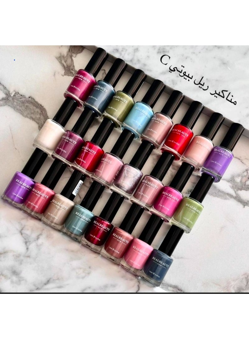 REAL BEAUTY 24-Piece Nail Polish Set Multicolour - Image 3