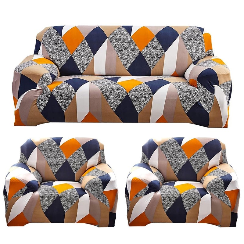 B BESTILO Universal Sofa Cover Big Elasticity Cover for Couch Flexible Stretch Sofa Cover220 GSM 5 Seater Multicolor - Image 1