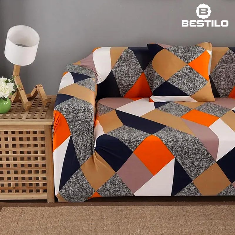 B BESTILO Universal Sofa Cover Big Elasticity Cover for Couch Flexible Stretch Sofa Cover220 GSM 5 Seater Multicolor - Image 2