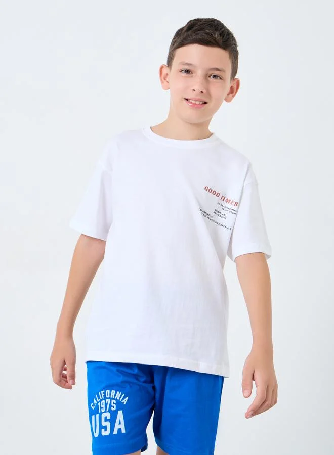 ستايلي طقم من شورت وتيشيرت فضفاض