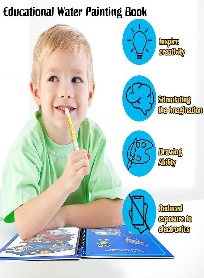 Flipster Water Coloring Book for Kids – 4PC | Magic Doodle Book with Water Pen, Reusable Drawing Pad, Educational Toy, Birthday Return Gifts, Party Favors for Boys & Girls - Image 3