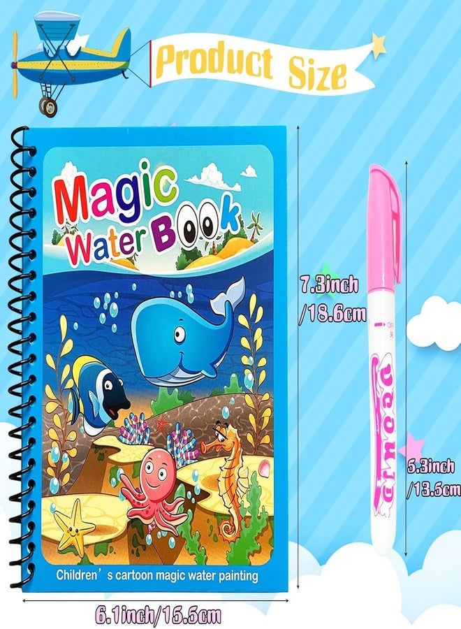 Flipster Water Coloring Book for Kids – 4PC | Magic Doodle Book with Water Pen, Reusable Drawing Pad, Educational Toy, Birthday Return Gifts, Party Favors for Boys & Girls - Image 2