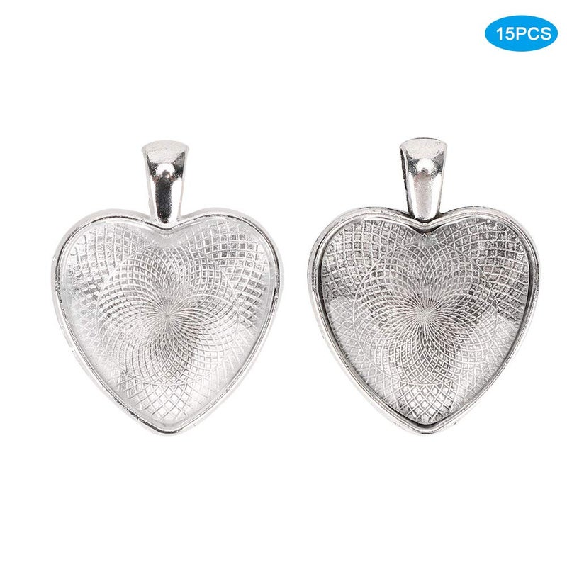 كلاراكو قلادة على شكل قلب، 60 قطعة من صواني القلادة، حامل قلادة على شكل قلب، حامل قلادة، قاعدة كابوشون مع كابوشون زجاجي - Image 3