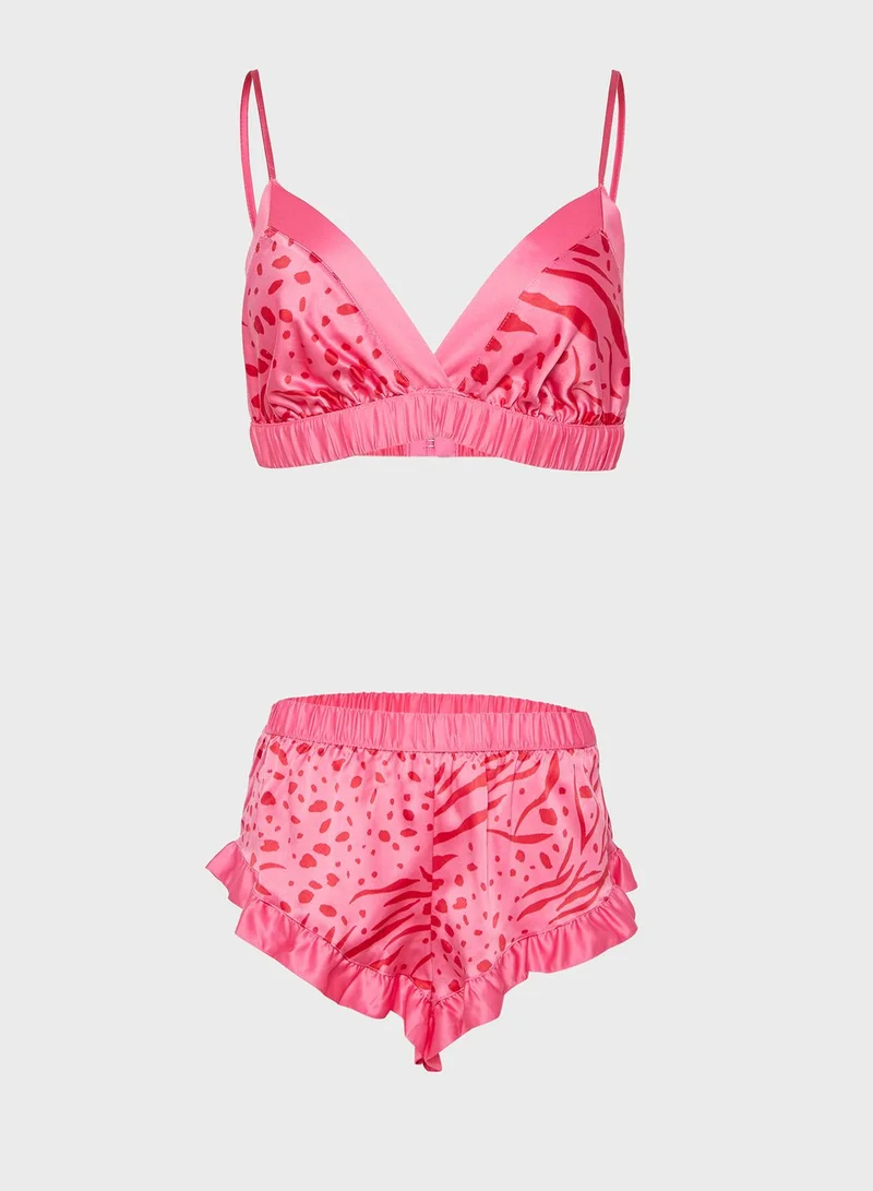 Boux Avenue Animal Print Bralette & Pyjama Set