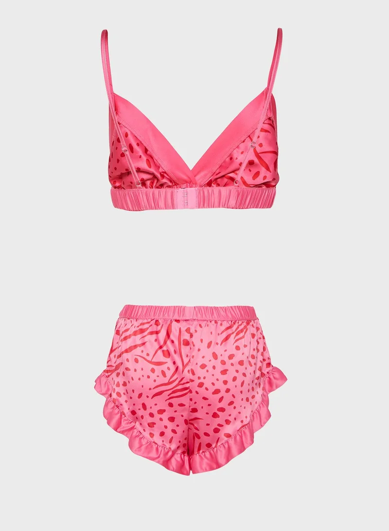 Boux Avenue Animal Print Bralette & Pyjama Set