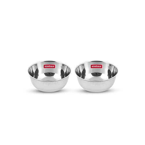 Storehaus Stainless Steel 2 pc Katoris Kitchenware Set Ideal for Home, Restaurants and Family Use, Silver - Image 1